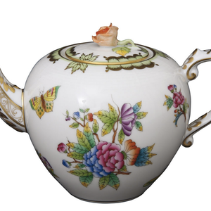 Herend Teapot Pink Rose knob - Queen Victoria