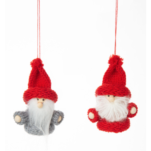 Option2 Mini Santa Ornament w/Knit Hat 2.75 ins. Option2 Mini Santa Ornament w/Knit Hat 2.75 ins.