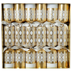 Option2 CRACKERS WHITE & GOLD ELEGANCE 6 Pieces