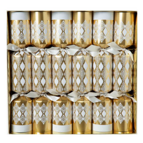 Option2 CRACKERS WHITE & GOLD ELEGANCE 6 Pieces Option2 CRACKERS WHITE & GOLD ELEGANCE 6 Pieces