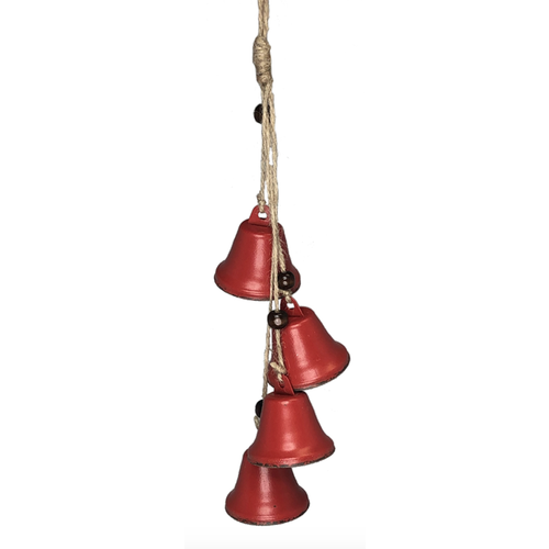 V & L Associates Inc. Red Metal Bell Cluster/4 XMAS Ornament 14 ins. V & L Associates Inc. Red Metal Bell Cluster/4 XMAS Ornament 14 ins.