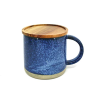 Reactive Mug with Lid Blue