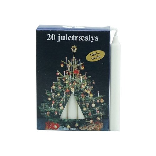 Diana Danish Candle Christmas Tree Pack of 20 WHITE