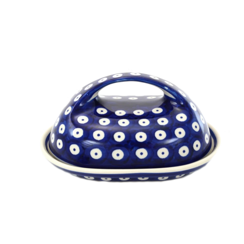 Polish Pottery Butter dish Traditional POLKA DOT Polish Pottery Polish Pottery Butter dish Traditional POLKA DOT Polish Pottery