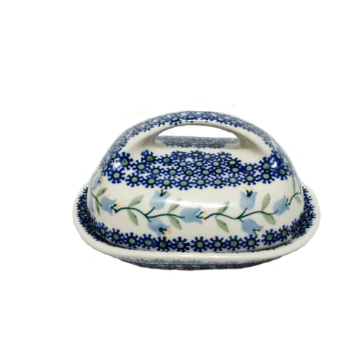 Polish Pottery Butter dish with handle Trailing Lily Polish Pottery