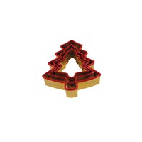 Cookie Cutter Christmas Tree Gold and Red