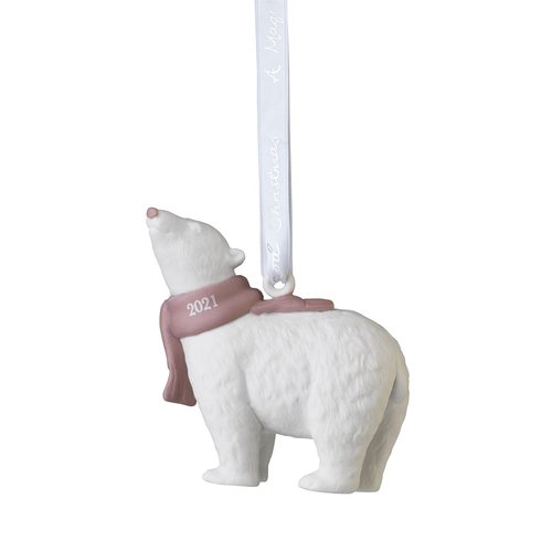 Wedgewood Polar Bear Ornament Pink  2021 WEDGEWOOD