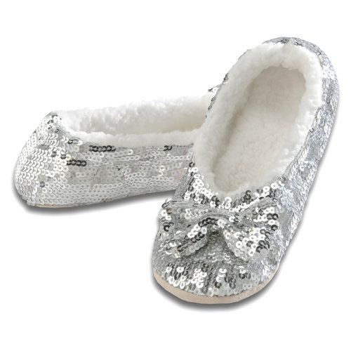 Snoozies Snoozie Slippers Silver Bling Medium Snoozies Snoozie Slippers Silver Bling Medium