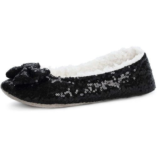 Snoozies Snoozie Slippers Black Bling Large Snoozies Snoozie Slippers Black Bling Large