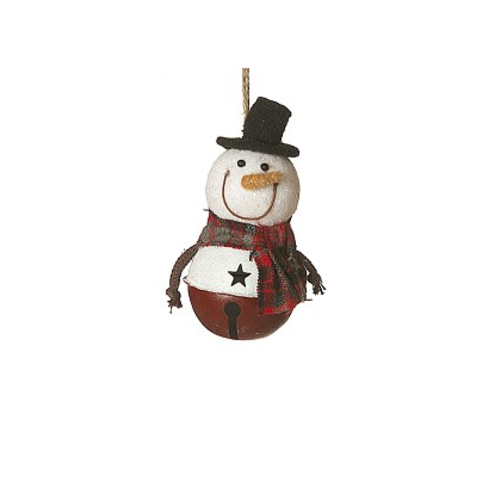 V & L Associates Inc. Snowman with Bell Ornament 5 inches