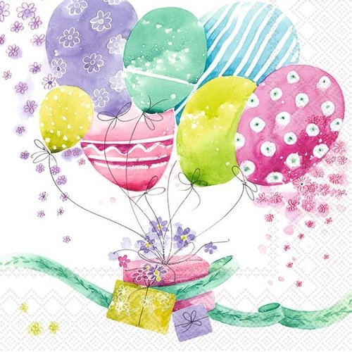 IHR Napkin Lunch Paper BIRTHDAY BALLOONS IHR Napkin Lunch Paper BIRTHDAY BALLOONS