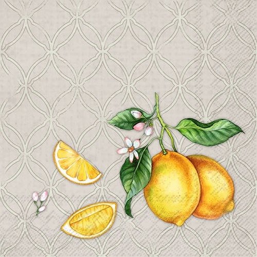 IHR Napkin Cocktail Paper CITRONS GREY IHR Napkin Cocktail Paper CITRONS GREY