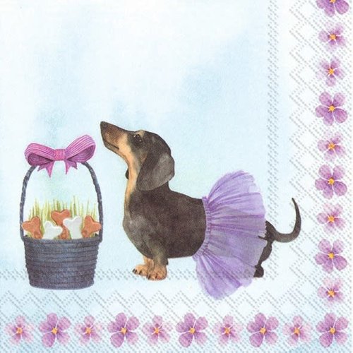 IHR Napkin Cocktail Paper BUNNY DOGS IHR Napkin Cocktail Paper BUNNY DOGS