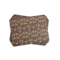 Placemats Traditional Christmas Taupe Set of 4