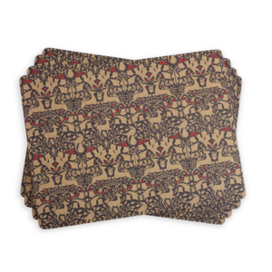 Pimpernel Placemats Traditional Christmas Taupe Set of 4