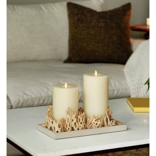 Pillar Candle Wick to Flame 4x7 inches LIGHTLI - IVORY