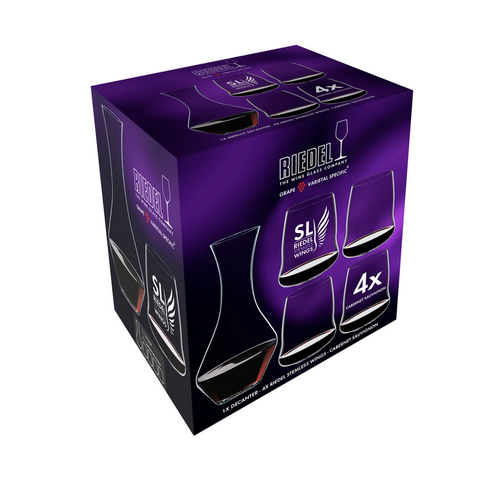 Riedel RIEDEL Gift Set Stemless WineWings Cabernet + Merlot Decanter Riedel RIEDEL Gift Set Stemless WineWings Cabernet + Merlot Decanter