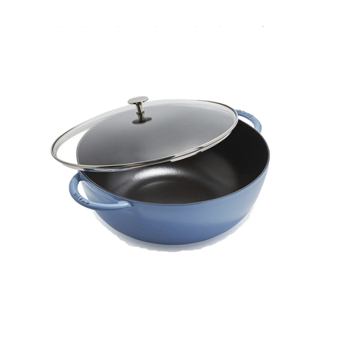 Staub Danish Soup Pot Cast Iron 12.5"/8.25 Qt. STAUB Ice-Blue Staub Danish Soup Pot Cast Iron 12.5"/8.25 Qt. STAUB Ice-Blue