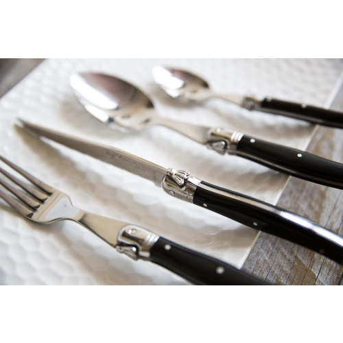 Laguiole Debutant 24 Piece Cutlery Set Black Laguiole