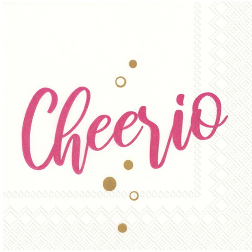 IHR Napkin Cocktail Paper Cheerio Pink IHR Napkin Cocktail Paper Cheerio Pink