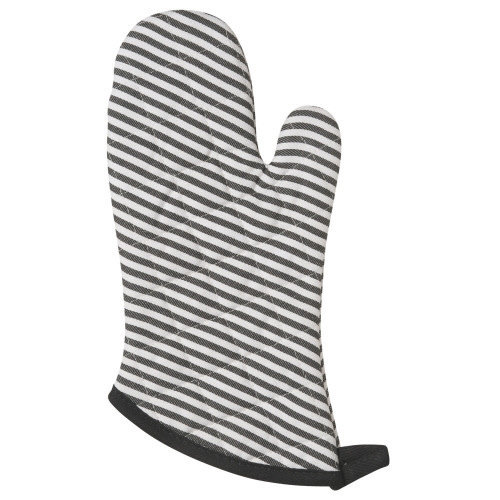 Now Designs Oven Mitt Set Narrow Stripe Black