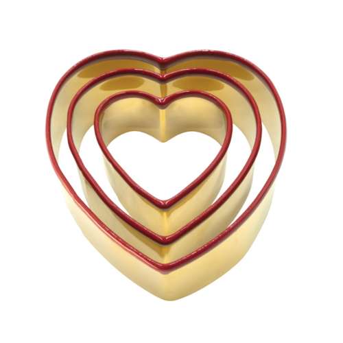 KITCHENBASICS Cookie Cutter Heart Gold/Red/ Set of 3 KITCHENBASICS Cookie Cutter Heart Gold/Red/ Set of 3