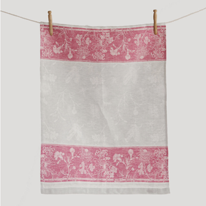 Linenway Tea Towel Butterfly Dove Grey and Orchid Pink