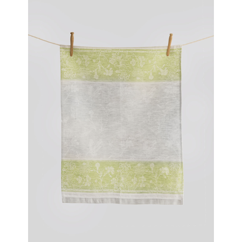 Linenway Tea Towel Butterfly Dove Grey and Spring Green