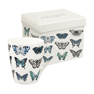 JL Bradshaw Papilio/Butterfly Indigo Mug - Bone China