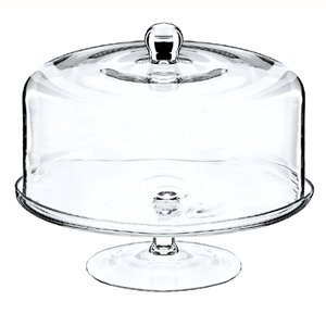 Natural Living Cake Stand with Dome 26cm