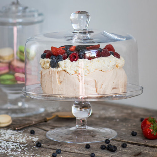 Natural Living Cake Stand with Dome 26cm