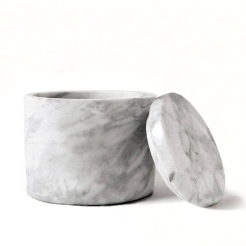 Natural Living Marble Salt Cellar with Lid 10cm Diameter Natural Living Marble Salt Cellar with Lid 10cm Diameter