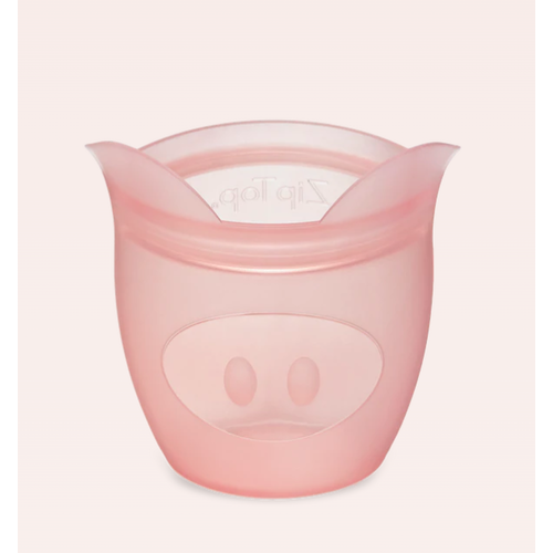Zip Top Baby Snack Container - Pig - Pink - ZIP TOP Zip Top Baby Snack Container - Pig - Pink - ZIP TOP
