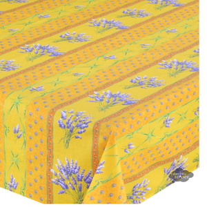 L'Art de Vivre Inc. TABLECLOTH RECTANGULAR  60x120 ins. Yellow LavenderCOATED