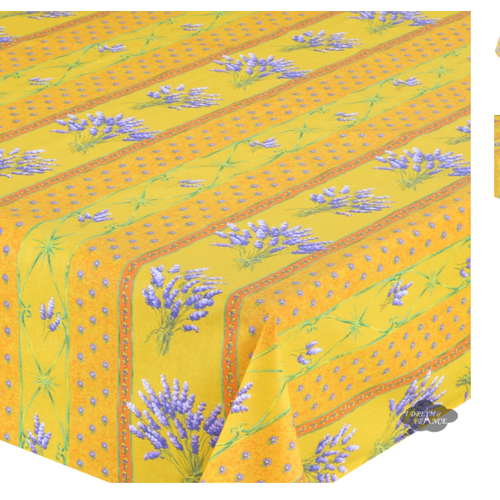 L'Art de Vivre Inc. TABLECLOTH RECTANGULAR 60x120 ins. Yellow LavenderCOATED L'Art de Vivre Inc. TABLECLOTH RECTANGULAR 60x120 ins. Yellow LavenderCOATED