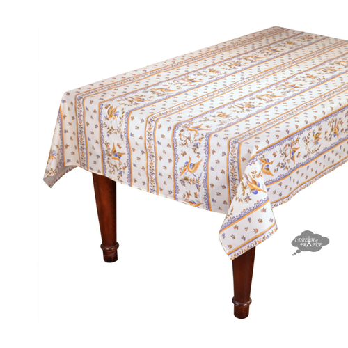 L'Art de Vivre Inc. TABLECLOTH RECTANGULAR 60x102 ins. Blue Moustier COATED L'Art de Vivre Inc. TABLECLOTH RECTANGULAR 60x102 ins. Blue Moustier COATED