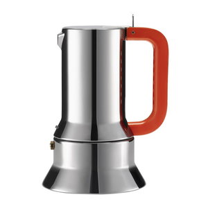 Alessi ALESSI  Espresso Coffee Maker - 3 cup - Stainless Steel w/Orange Hdle