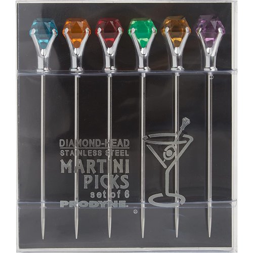 Fox Run Martini Pick Colourful Diamond-Head Set of 6