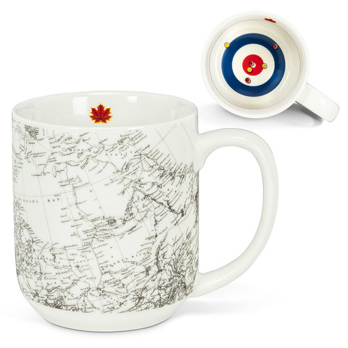 Abbott Mug Curling with Canada Map 18 oz