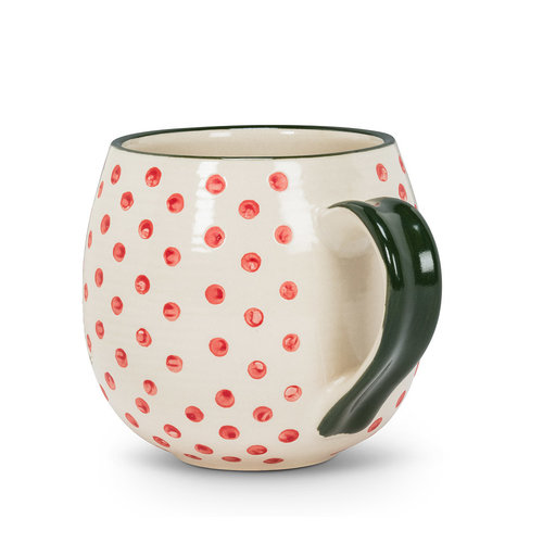 Abbott Ball Mug Red Dots 14 oz