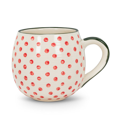 Abbott Ball Mug Red Dots 14 oz