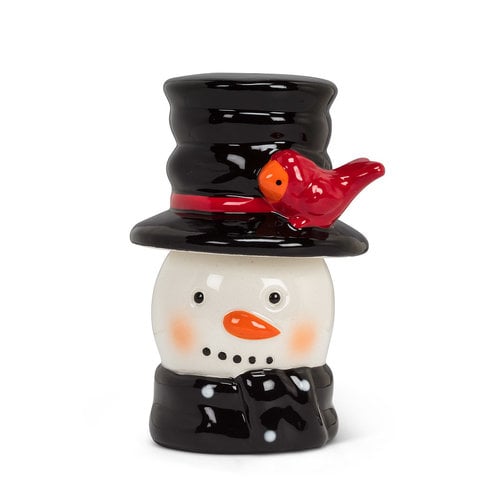Abbott Snowman & Hat Salt & Pepper Shakers 2.5 ins.