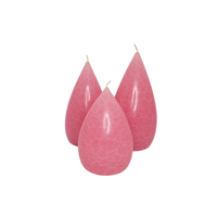 Candle Stout Crackle Rose Pink