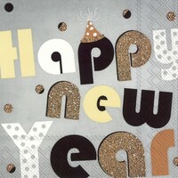 Napkin Lunch Paper PARTY YEAR GREY