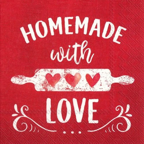IHR Napkin Lunch Paper HOMEMADE RED IHR Napkin Lunch Paper HOMEMADE RED