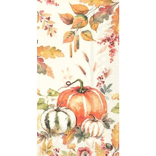 IHR Napkin Guest Towel Paper PUMPKIN LOVE CREAM IHR Napkin Guest Towel Paper PUMPKIN LOVE CREAM