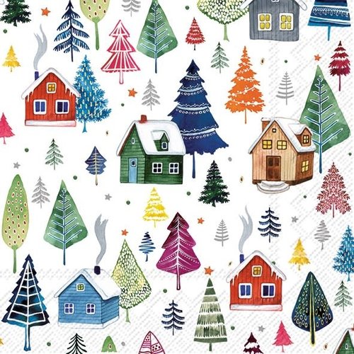 IHR Napkin Cocktail Paper WINTER VILLAGE IHR Napkin Cocktail Paper WINTER VILLAGE