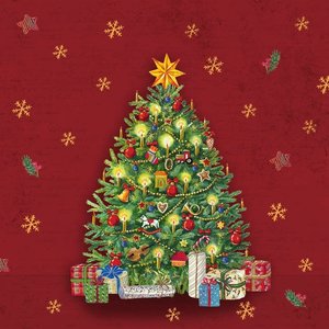 IHR Placemat FESTIVE TREE RED