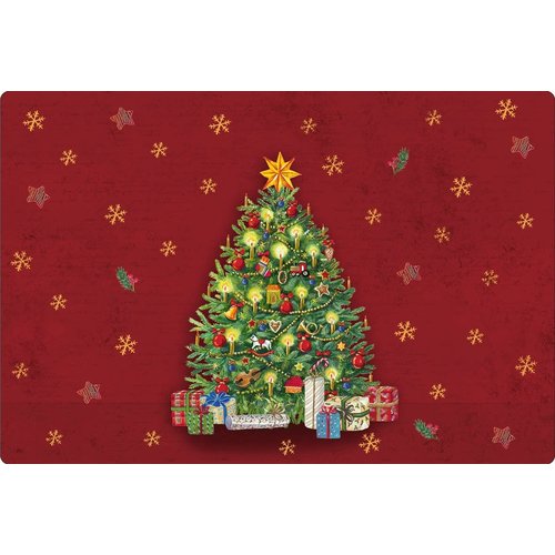 IHR Placemat FESTIVE TREE RED