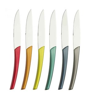 George Valere & Co. Steak Knife Set Quartz Multi Colors GUY DEGRENNE FRANCE